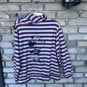 Disney Cruise Line zip front stripped hoodie jacket with Minnie Mouse back